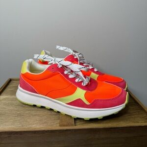 Serra Retro Neon Sneakers in pink, orange, and yellow